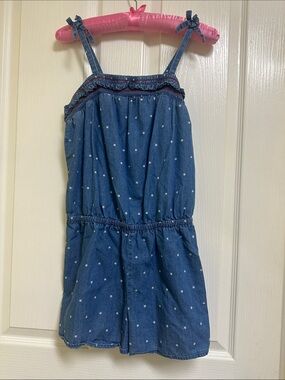 Cat & Jack Girls' Blue Star Print Denim Romper